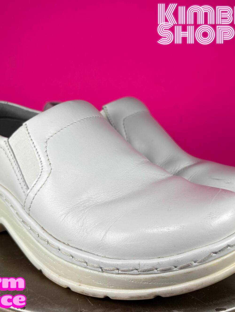 Klogs Naples White Leather Slip Resistant Slip-On Clog US 6.5 UK 4
